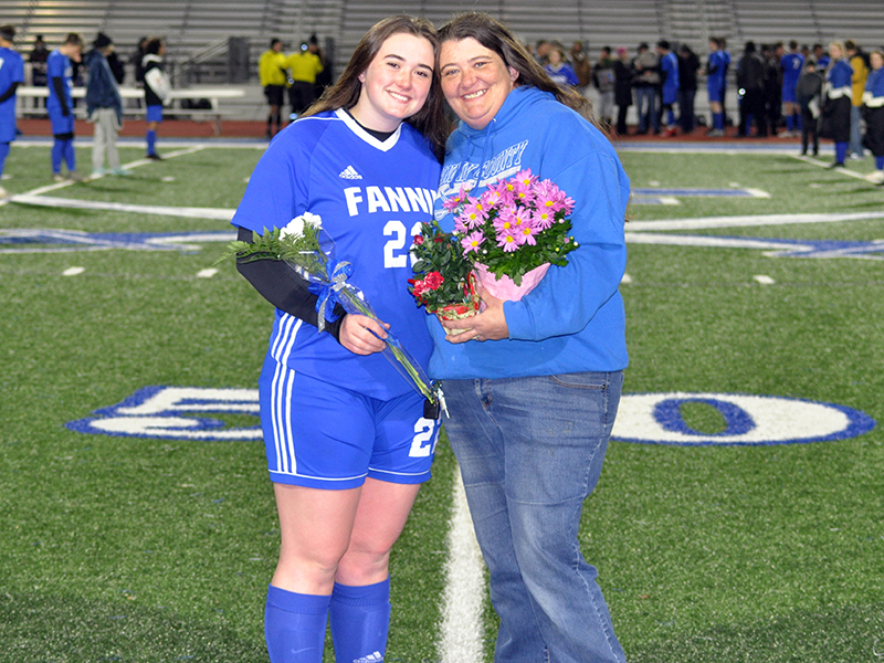 Rose Ballew was one of 14 seniors honored during Fannin’s home soccer game against Gordon Central Friday, February 19. Ballew is shown with her mother, Chevy Ballew.