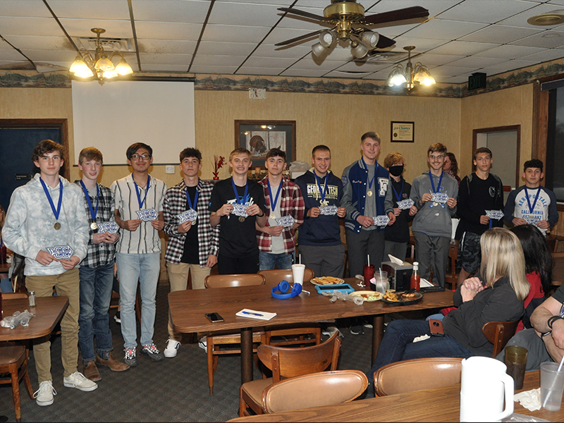 The Fannin County men’s cross country team was awarded patches for their lettermen jackets for finishing in Region 7AA as Runners-Up. Shown following the awards are, from left, Phoenix Leifer, Luke Callihan, Daniel Espinoza Garcia, Jake Jones, Jacob Keppel, Corbin Head, Sam Jabaley, Bryce Ware, Lucas Whitaker, James Kyle, Ben Bloch and Zechariah Prater.