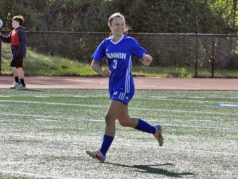 Madison Ponton is all smiles as she scored the first of her two goals in the first half of the Lady Rebels playoff game against Elite Scholars Academy Thursday, April 22.