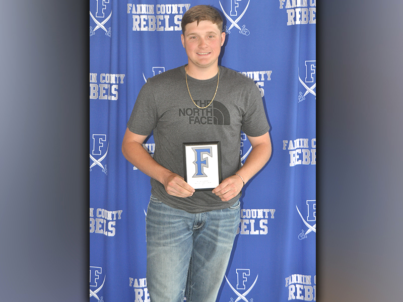 The Rebels baseball team held their awards banquet Monday, May 17. Bradley Holloway was awarded the Diamond Rebel Award for his contribution to the team this year.