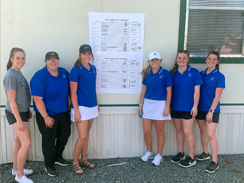 The Lady Rebels golf team had an impressive outing, finishing third at the Area 3-AA Girls Golf Tournament at Old Toccoa Farms Golf Course Monday, April 26. Shown following their match are, from left, Tempest Giet, Evie Webb, Cady Finley, Lainey Panter, Ava Lackey, and Raven Porter. With their performance, the Lady Rebels advanced to the State Championship Tournament May 17-18 at Southern Hills Golf Course in Hawkinsville, Georgia.