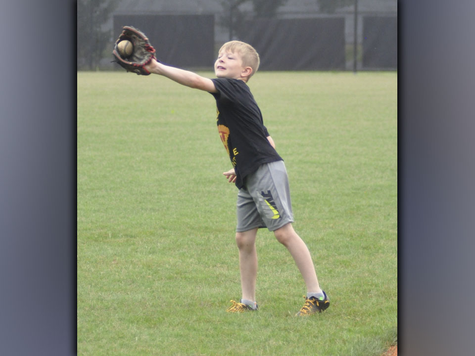 Coltlee Jackson gets warmed up during the Fannin County High School baseball Pitchers and Catchers Camp.