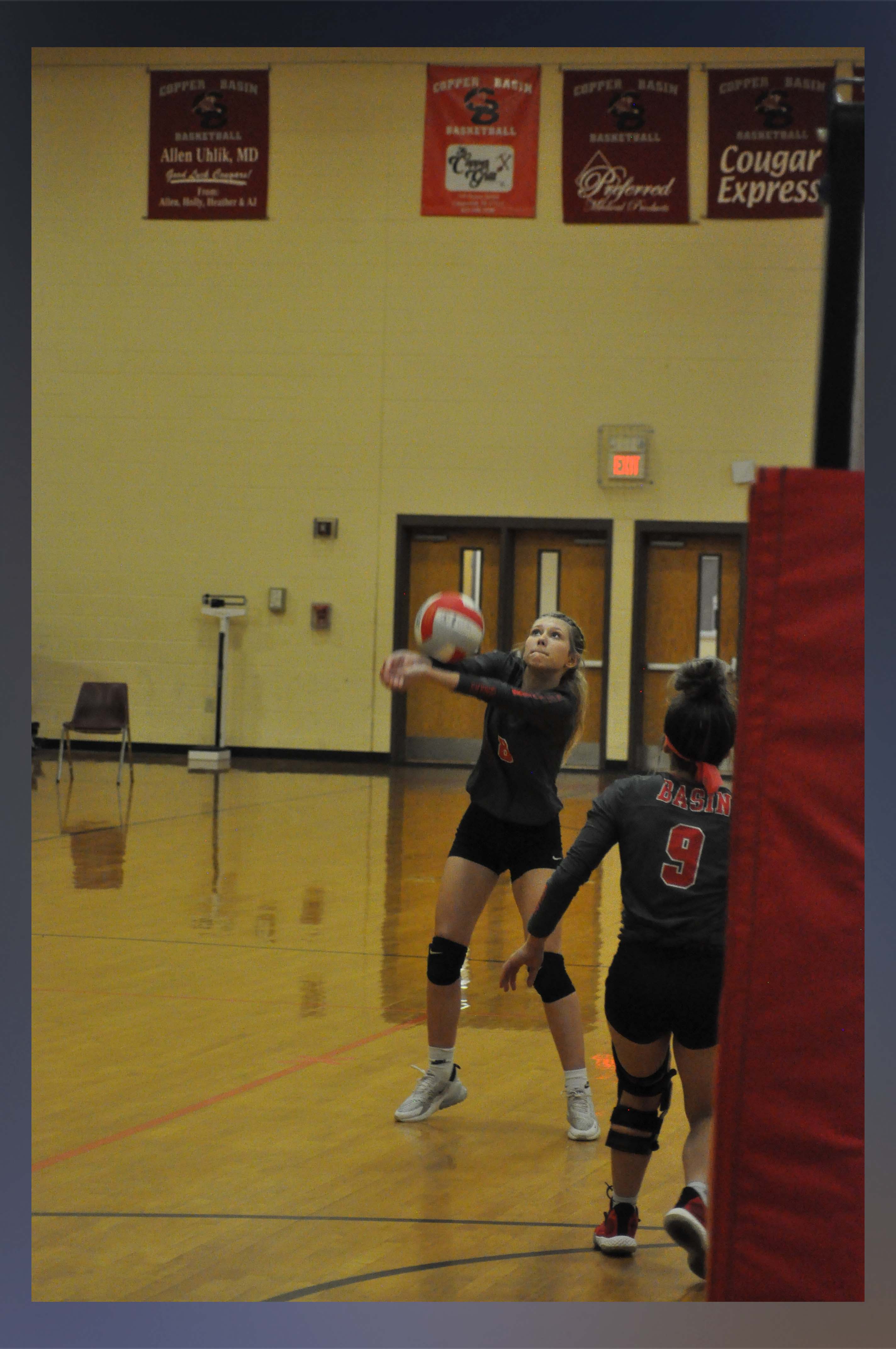 Makenna Miles keeps a volley alive in recent action for the Copper Basin Lady Cougar volleyball team.