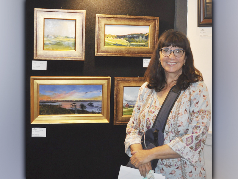 The Blue Ridge Mountains Arts Association hosted the Southern Appalachian Artist Guild’s  (SAAG) Autumn Member Show award ceremony and opening reception Saturday, October 16. Joanne McNally, of Blue Ridge, took home first place in the 2D Category for her oil on canvas piece titled “Long Shadow.”  