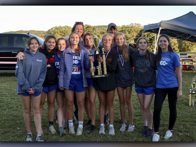The Fannin County Lady Rebels Cross Country team took home first place in their GHSA Region 7AA Championship Tuesday, October 26, at Pepperell High School. Shown following the meet are, from left, front, Jaclyn Cracknell, Taylor Poland, Shaylee Jones, Kinsley Sullivan, Monica Cosentino, Carlee Holloway, Lindsey Holloway, MaKayla Jones and Kristen Cipich; and back, coaches Suzianne Pass and Mike Cosentino.
