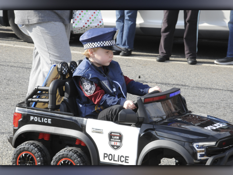 This youthful police officer paraded through the twin cities of Copperhill and McCaysville for the annual Copperhill Kiwanis Club Christmas Parade.