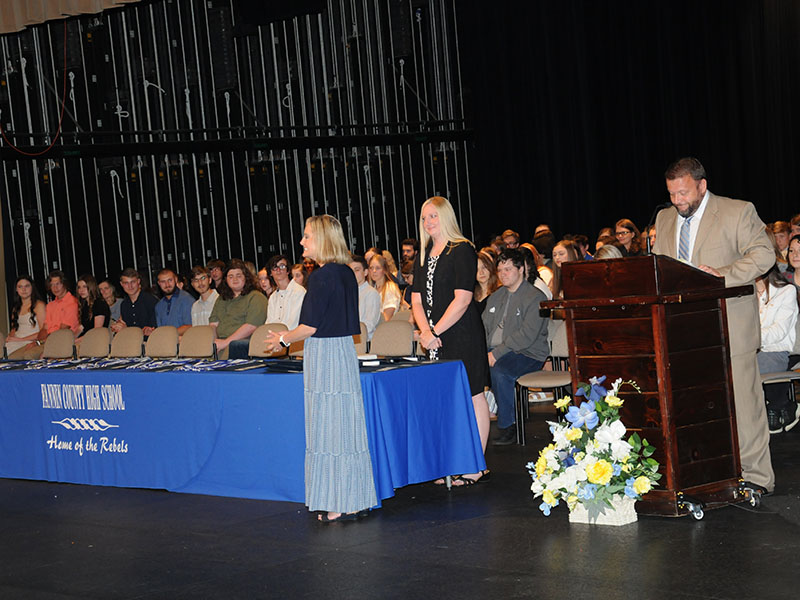 Fannin County High School Principal Dr. Scott Ramsey, far right, was the master of ceremonies at the school’s annual Awards Day ceremony honoring academic excellence among the school’s students.