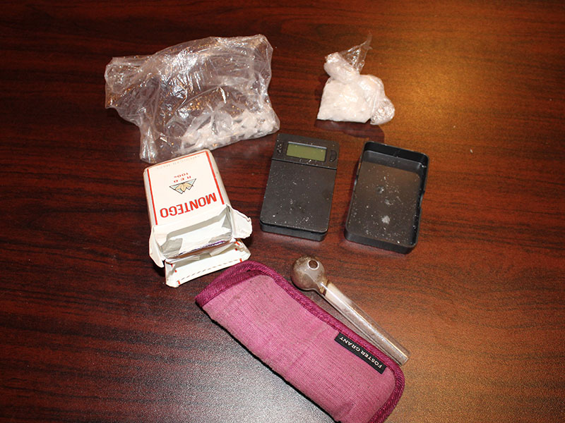 Two packages containing methamphetamine laced with fentanyl were found during an arrest in McCaysville June 13. They are among the drug related items shown above.