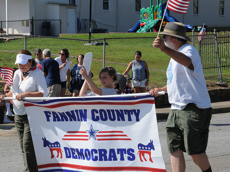 Fannin County Democrats participated in the Old Timers parade Monday, July 4, in Blue Ridge.