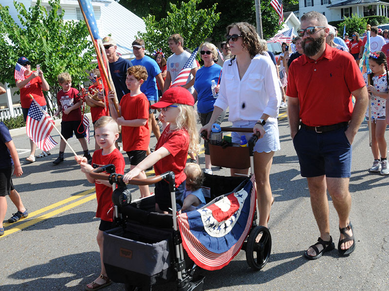 Plenty of red, white and blue could be seen at the Walking Parade down Ducktown’s Main Street.