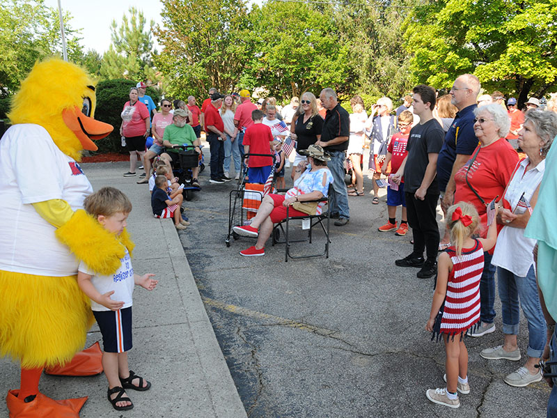 The Ducktown Duck made her annual appearance Saturday to keep children entertained during the various Fourth of July events celebrated Saturday in Ducktown.