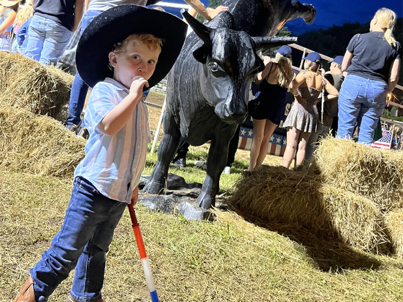 The Wild West Show & Rodeo was held July 1 and 2 in Copperhill as part of celebration for the Fourth of July. Shown enjoying the show is Silas Smith.