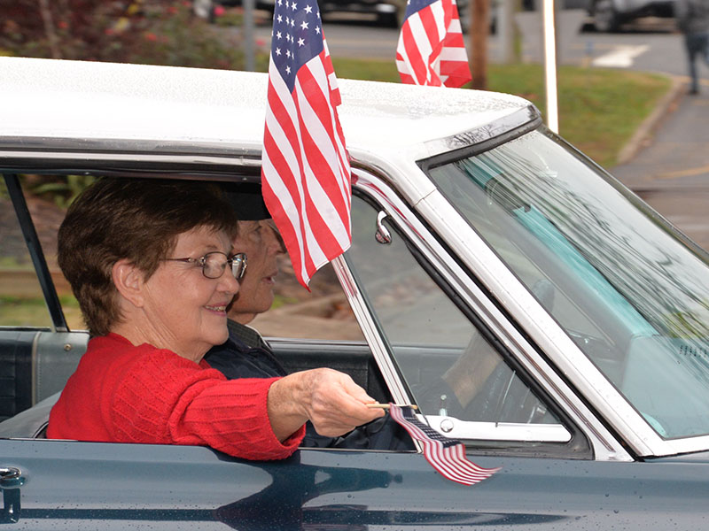 United States flags were plentiful during Saturday’s parade to honor Veterans Day.