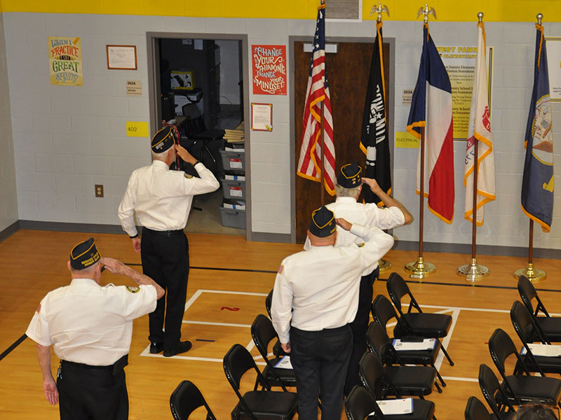The North Georgia Honor Guard participated in West Fannin Elementary School’s Veteran’s Day Program where they taught students what each flag represent.