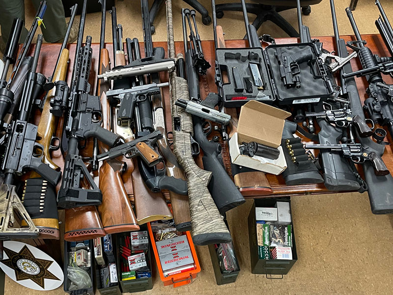 These guns were seized during the arrest of Jacob Greg Davis in Gilmer County.