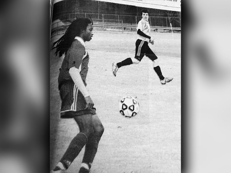 Allen is shown in soccer action at Fannin County High School during his high school career. 