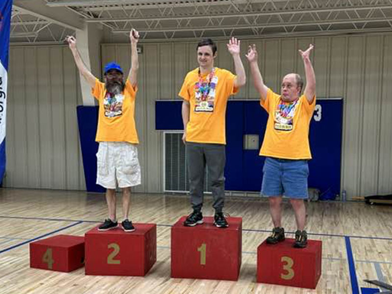 Big Special Olympics winners from Mineral Springs Center were Josh Barker, Jonathan Waters and Jay Jenkins.
