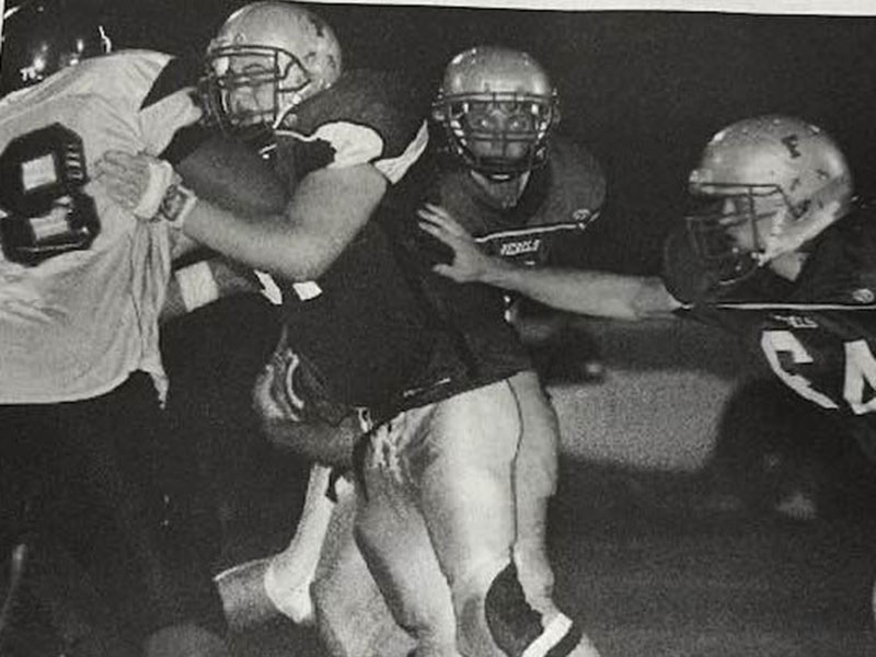 Logan Daves is shown blocking for the Rebels during his high school career at Fannin County High School. 