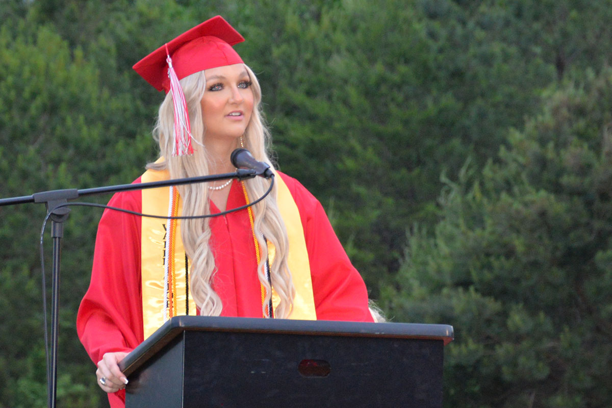 Valedictorian Sapporiah Ross gave an inspirational message during the graduation ceremony.