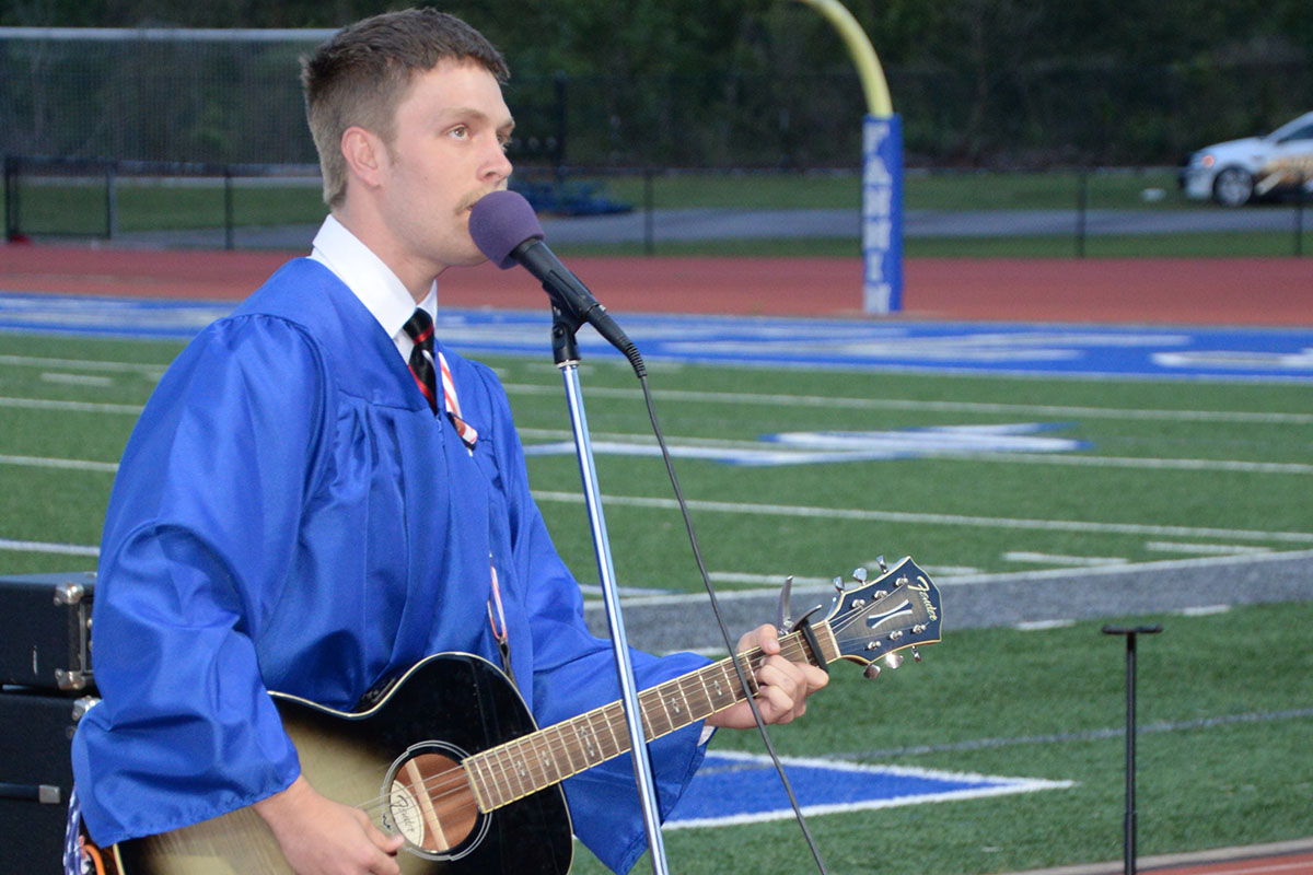 Carson Collis used a song to remind graduates and the audience at the Fannin County High School graduation that you should always do the things you intend to do today.