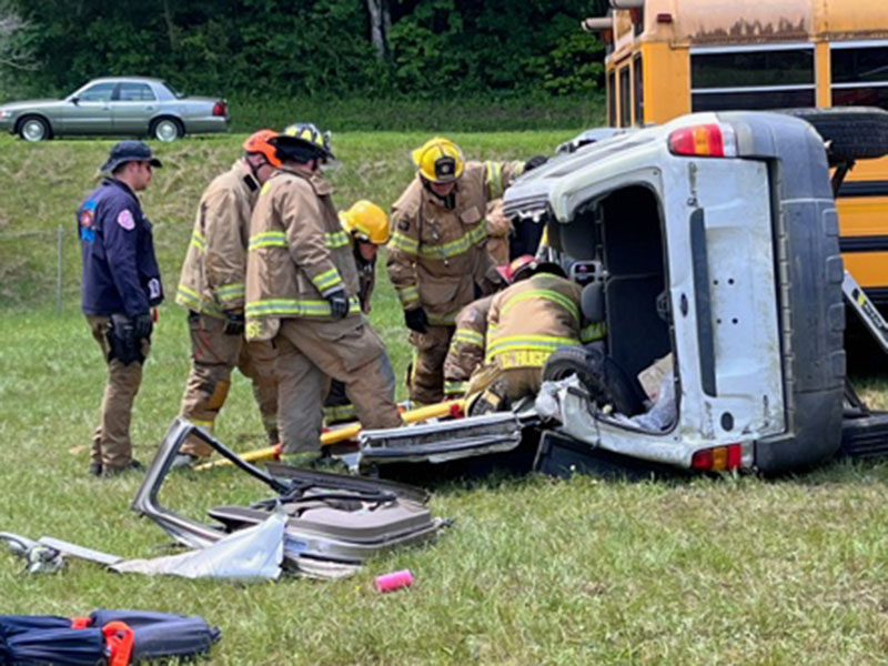 First responders in an Auto Extrication Advanced Patient Handling Class faced a wide variety of difficult challenges.