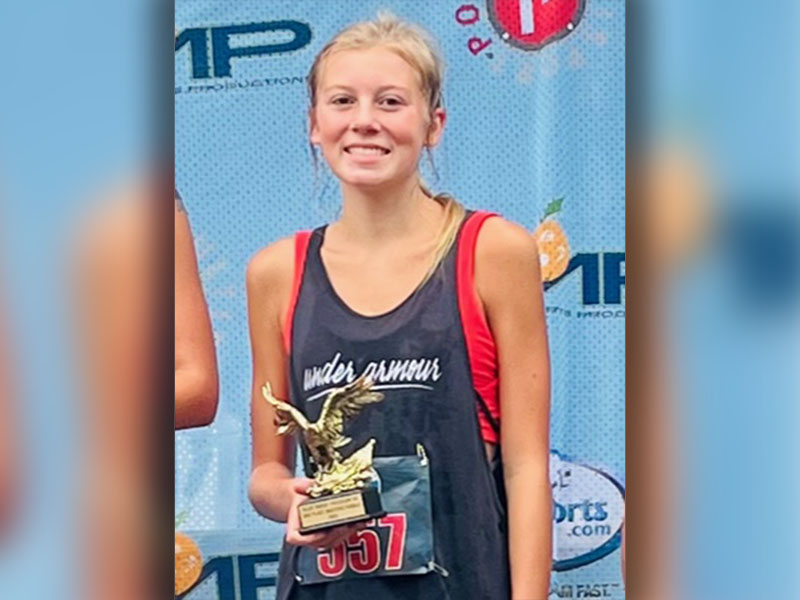 Lindsey Holloway, an upcoming junior at Fannin County High School, was the second overall female finisher with a time of 19:16 in the Freedom 5K.  