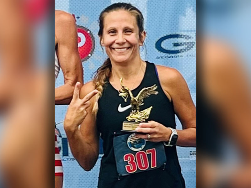 Miranda Roof was the sixth female to cross the Freedom 5K finish line and came in second place in the Female Masters group with a time of 23:12. 