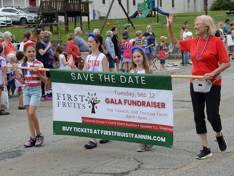First Fruits reminded parade goers of their upcoming fundraiser September 12.