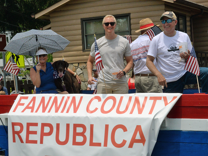 Members of the Fannin County Republican Party showed off their party’s colors during the Independence Day parade in McCaysville.