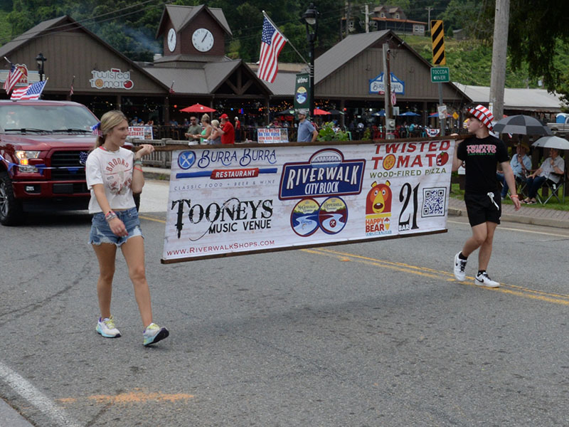 Many businesses were represented in the Independence Day parade.