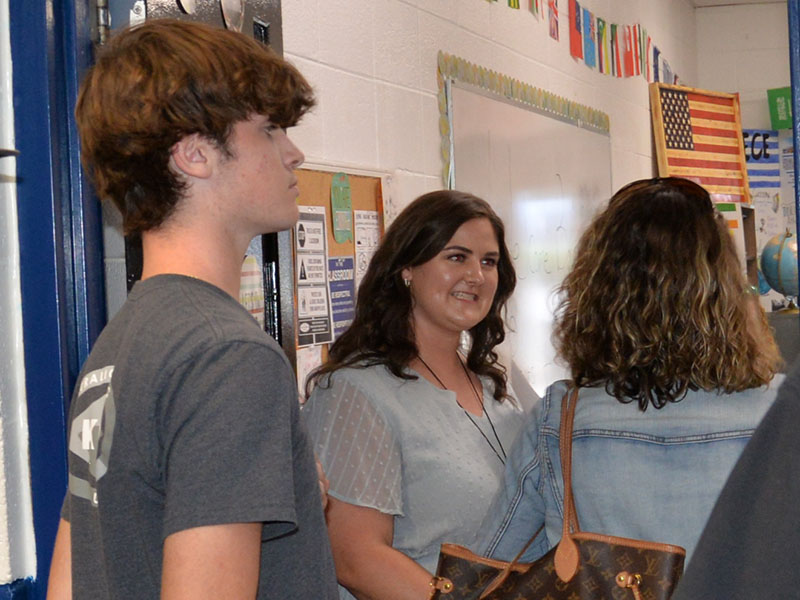 Ginger Thompson welcomed incoming freshmen to her classroom at Fannin County High School last week. Students heard requirements and rules from each of their new teachers.