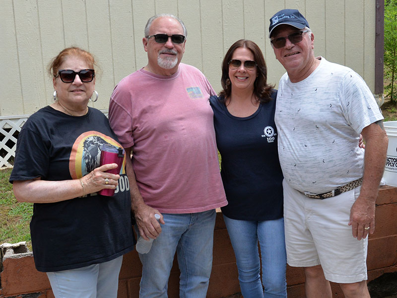 American Legion Auxiliary member Deb Calloway, third from left, welcomed fellow Kiwanis Club of Blue Ridge members, from left, Robin and Jessie Pinson and Mike Guerra to the membership drive and open house at the Veterans Conference Center.