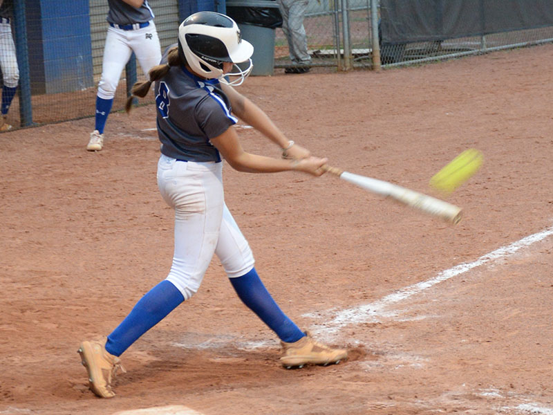 Myla Rogers hit an inside the park homerun in the Lady Rebels second game against Gordon Cenrtral last week in Blue Ridge.