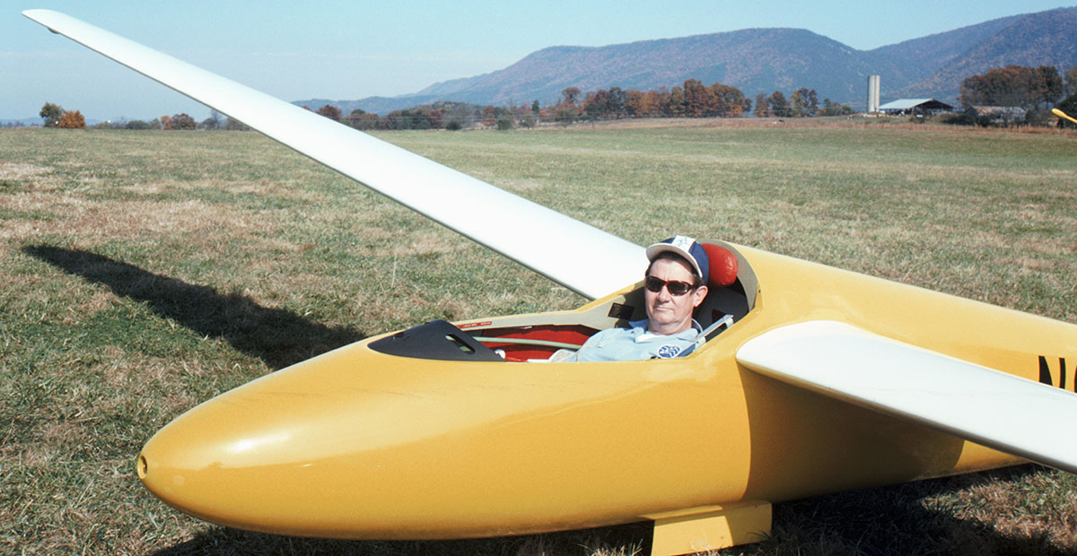 Joel (Hatch) Hatchell is shown in his glider. Part of the Chilhowee Soaring Club, this was Hatch’s favorite hobby for many years. 