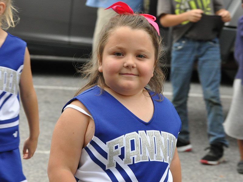 The youngest of Fannin County’s cheerleaders  supported the Rebels.