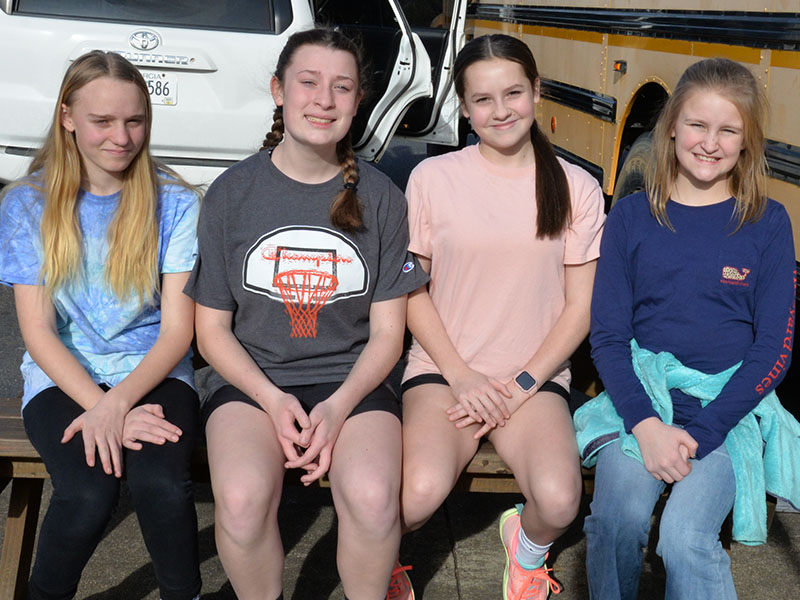 These Fellowship of Christian Athletes officers at Fannin County Middle School helped lead the way in collecting items for the homeless. They are, from left, Jacquelyn Cline, Addison Bradburn, Lennox Patterson, and Azalee Lunsford. These four are among 17 officers in the club that boasts between 50 and 60 members.2