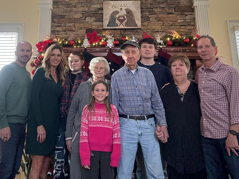 Bob and Betty Phillips have so much love for their family. Last year, they all got together to celebrate the holidays. From left, Toby Krohn, Christy Krohn, Morgan Krohn, Betty Phillips, Emily Krohn, Bob Phillips, Braden Krohn, Cheryl Tipton and Roy Tipton.