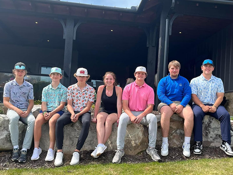 This group of young people volunteered their time to help with the Corporal Richard Gazaway Memorial Golf Tournament last week. From left are Cannon Holloway, Marshall McDaniel, Archer Twiggs, Emma Twiggs, Noah Burnette, Baylor Twiggs and Case Holloway.