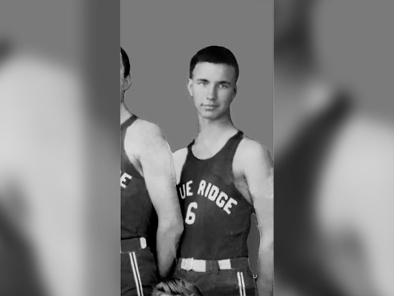 Blue Ridge High School senior Jack Miller played basketball during the 1942-43 season.