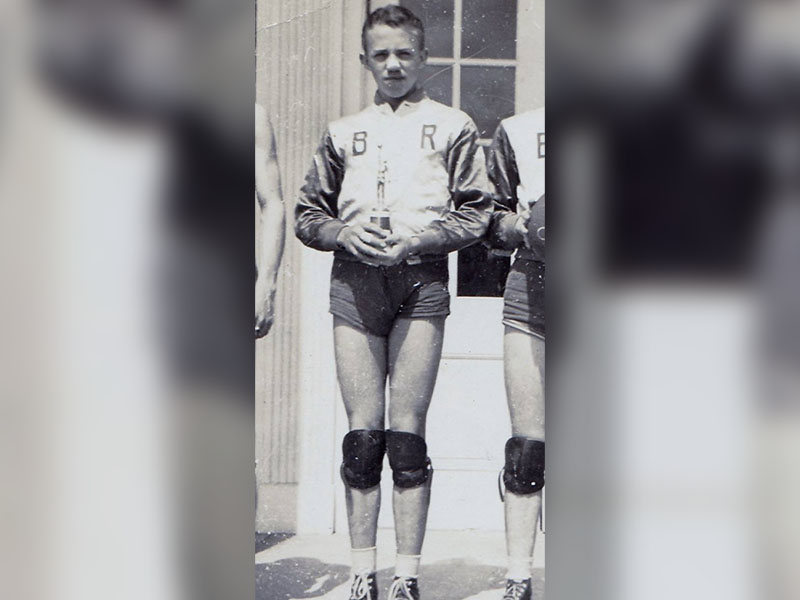 Junior Farmer played basketball his senior year at Blue Ridge High School for the 1942-43 season.