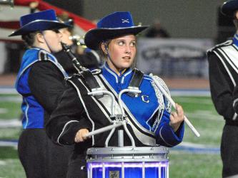 Fannin County High School Marching Band member Riley Lindstrom performs in the band’s show titled, “Tribute to the American Spirit.” The band was recently named Grand Champion at the Lake Lanier Tournament of Bands at Chestatee High School Saturday, October 8 while performing the show.