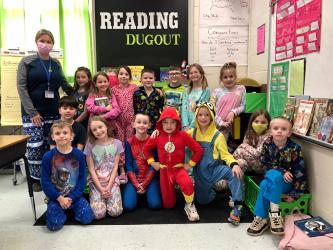 East Fannin Elementary School students and teachers donned their best sleepwear as they chose to “not sleep on reading” for Read Across America Week. Shown are, from left, front, Kendall Guay, Justin Lackey, Lily Cook, Jake Dyer, Landon Graham, Cord Cochran, Aris Kolacz and Jaxon Tatum; and back, teacher Teresa Martin, Emilie Hamilton, Annelise Hagan, Karissa Potts, Gage Kernea, Zander Sparks, Emma Black and Learh Rittenberry.