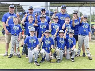 The Fannin County 8U All-Star baseball team recently won the Georgia Recreaction and Parks Class-C State Tournament June 23-24. The Rebels won the tournament by besting Wilcox County twice. The 8U All-Star baseball team is shown, from left, front, Aiden Owensby, Coltlee Jackson, Wyatt Kennedy and Zander Sparks; middle row, Brock Holloway, Brensen Campbell,Trevor Barnes, Zeke Payne, Elijah Crowder and Cason Dyer; and back, Assistant Coach TJ Ross, Assistant Coach Andy Dyer, Head Coach Julie Dyer, Assistant C