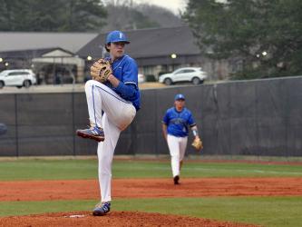 Fannin County Rebel Jordan Bennett winds up to pitch against Gordon Central Tuesday, March 15.