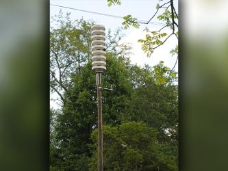 This warning siren at Tammen Park will be one of four downstream from Blue Ridge Dam that will be tested Thursday between 10 a.m. and 2 p.m.