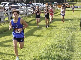 Zechariah Prater extends his lead during the Cookies ‘n Quotes race at Tallulah Falls High School Tuesday, September 6.