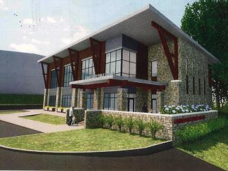 Shown is a preliminary drawing of the proposed future Fannin County Public Library.