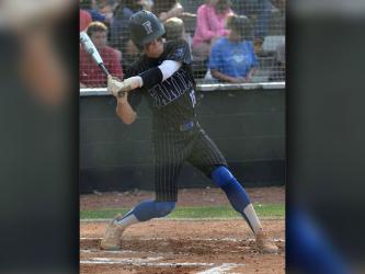 Fannin’s Bryce Burnette swings from the batter’s box in recent Rebel baseball action. 