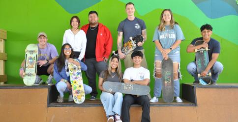 Some familiar faces smile at Syd’s Place in anticipation for the Grand Opening Saturday, May 6. Shown are, from left, back row, Emily Salas, Anthony Villegas, Highland Outdoor Ministry Director Austin Leach and Madison Mitchum; front row, Andrew Jones, Lesley Salas, Samantha Rosas, Giovanni Leal and Juan Leal.