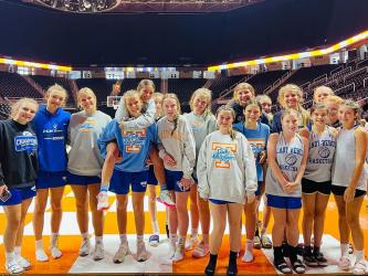 The Fannin County Lady Rebels basketball program traveled to Knoxville, Tennessee, to attend the University of Tennessee’s Lady Vols’ Team Camp last week. Shown are, from left, Maggie Ledford, Reese Lewis, Emma Holloway, Macy Hawkins, Courtney Davis, Piper Stroemer, Emma Buchanan, Addison Smith, Kennedy Mason, Izzie Jabaley, Avi Ethington, Saige Turner, Ayla Walton, Annabelle Anderson, Toccoa Hampton, Jace Sanderson, Albany Cole and Sadie Patton. 